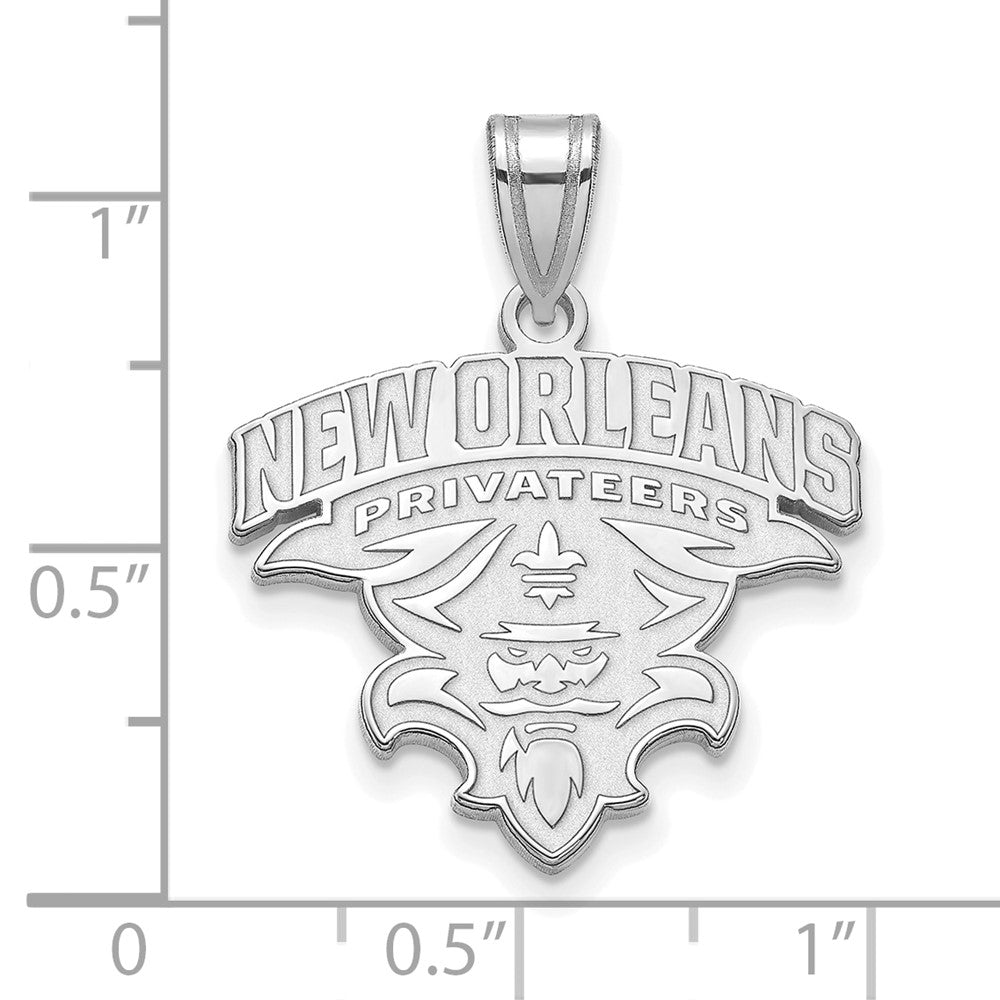 10K White Gold Logoart University Of New Orleans U N O Extra Large Pendant