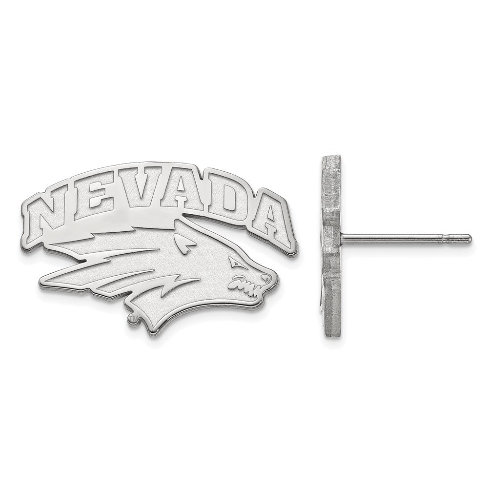 10K White Gold Logoart University Of Nevada Reno Small Post Earrings