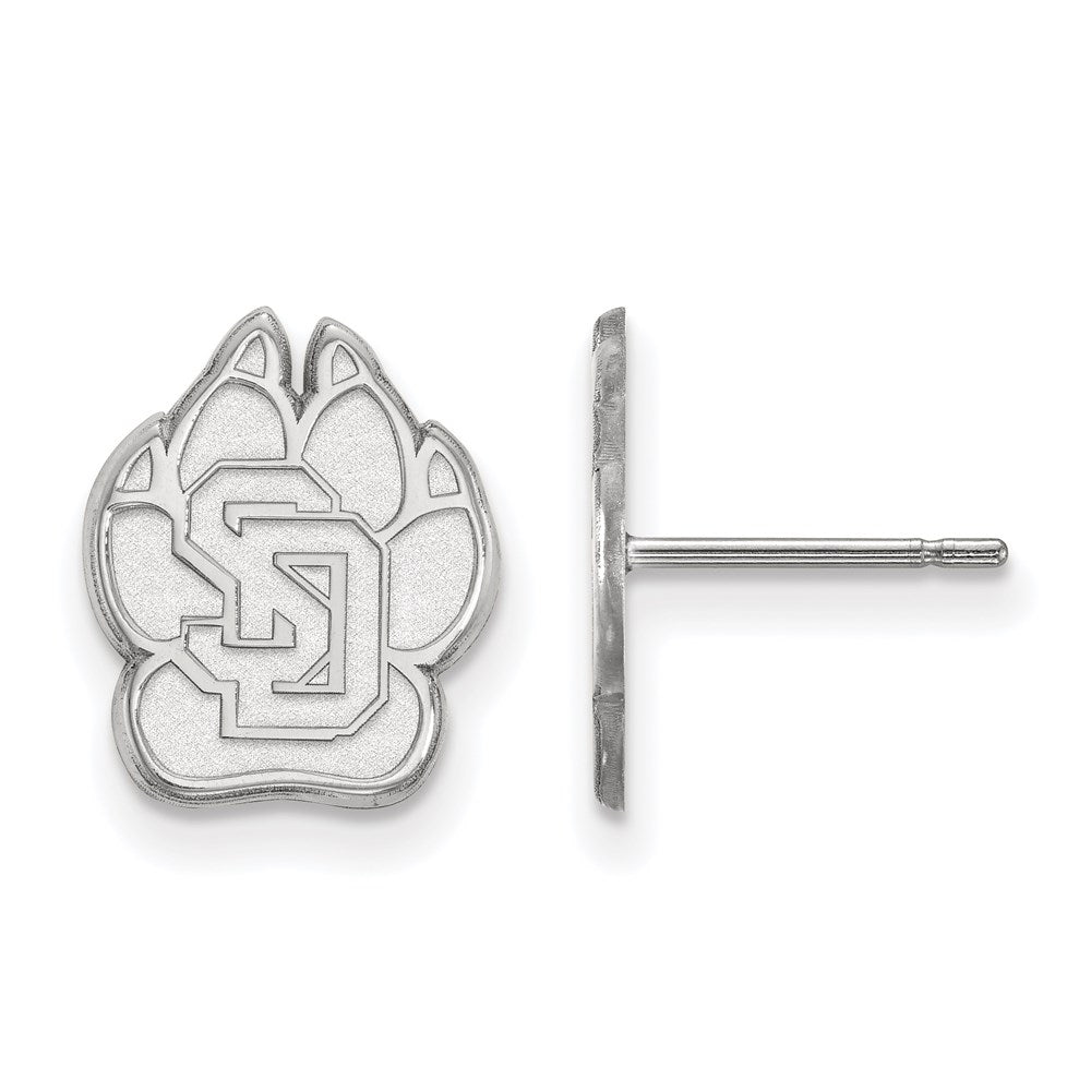 14K White Gold Logoart University Of South Dakota Small Post Earrings