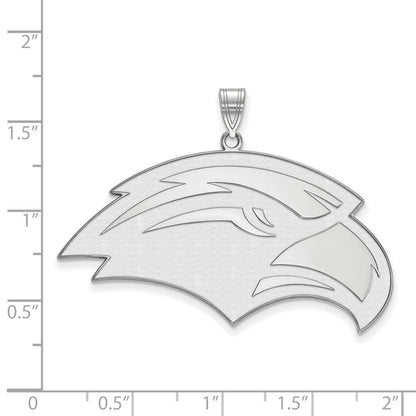 Sterling Silver Rhodium Plated Logoart University Of Southern Mississippi Eagle Extra Large Pendant