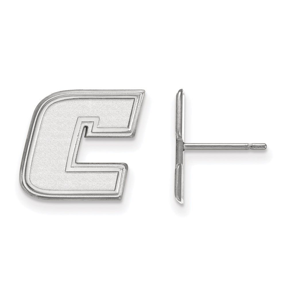 Sterling Silver Rhodium Plated Logoart University Of Tennessee At Chattanooga Letter C Small Post Earrings