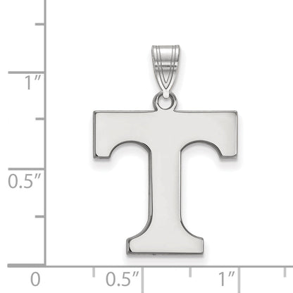 Sterling Silver Rhodium Plated Logoart University Of Tennessee Letter T Large Pendant