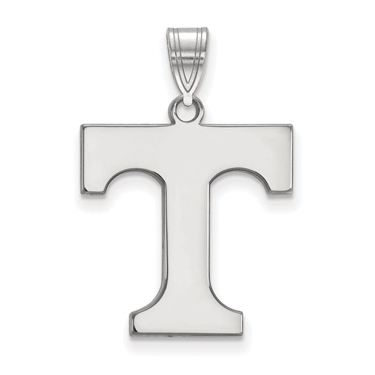 Sterling Silver Rhodium Plated Logoart University Of Tennessee Letter T Large Pendant