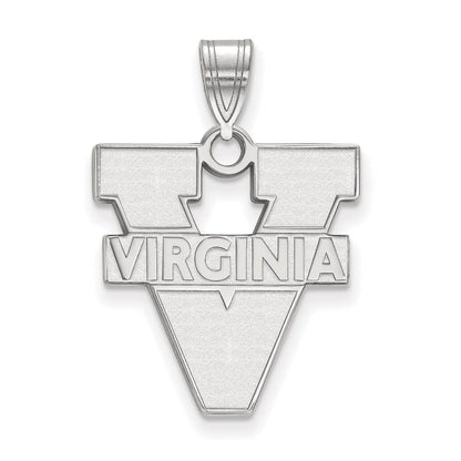 14K White Gold Logoart University Of Virginia Large Pendant