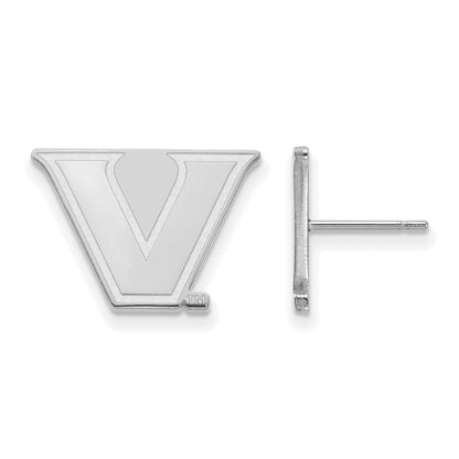 14K White Gold 14Kw Logoart Vanderbilt University Small Post Earrings