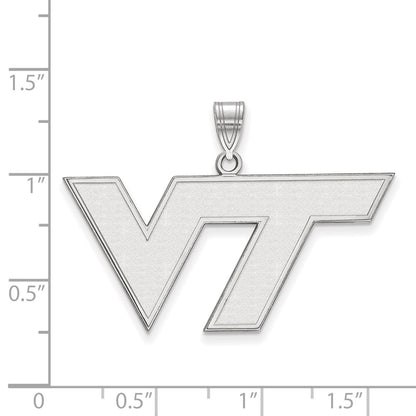 10K White Gold Logoart Virginia Tech V T Large Pendant
