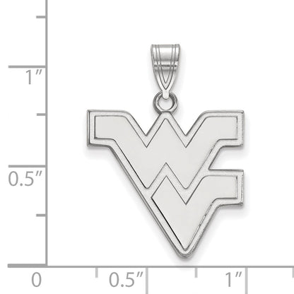10K White Gold Logoart West Virginia University W V Large Pendant