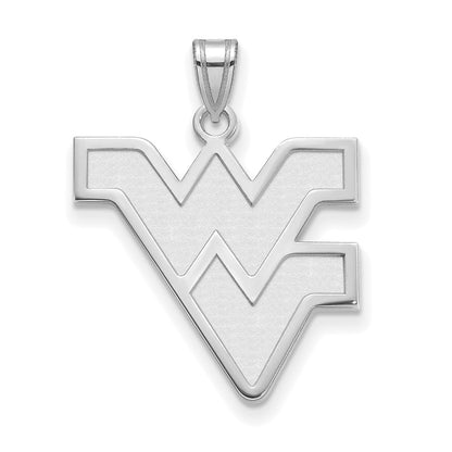 10K White Gold Logoart West Virginia University W V Large Pendant