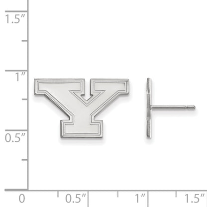 Sterling Silver Rhodium Plated Logoart Youngstown State University Letter Y Small Post Earrings
