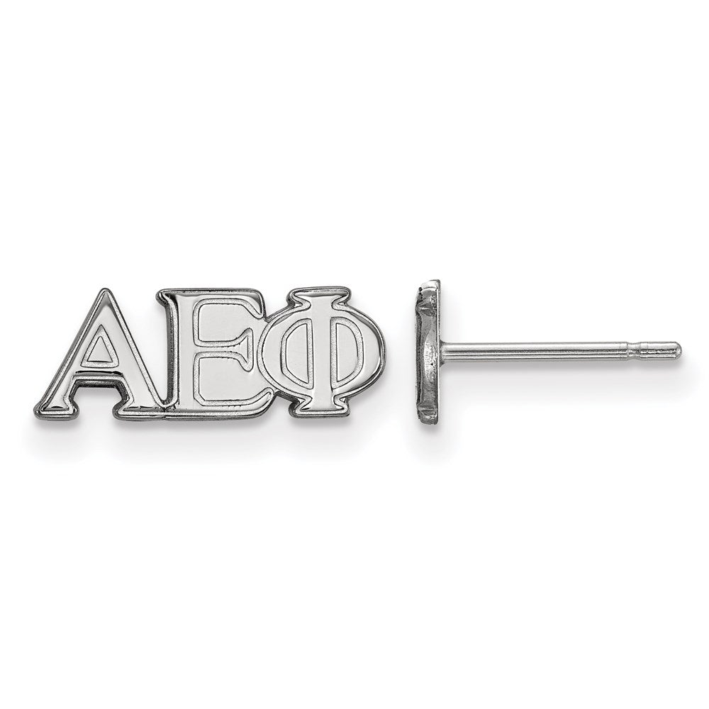 Sterling Silver Rhodium Plated Logoart Alpha Epsilon Phi Sorority Greek Letters Extra Small Post Earrings