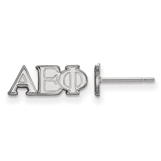 Sterling Silver Rhodium Plated Logoart Alpha Epsilon Phi Sorority Greek Letters Extra Small Post Earrings