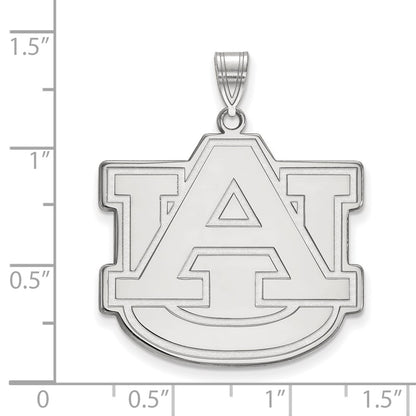14K White Gold Logoart Auburn University A U Extra Large Pendant
