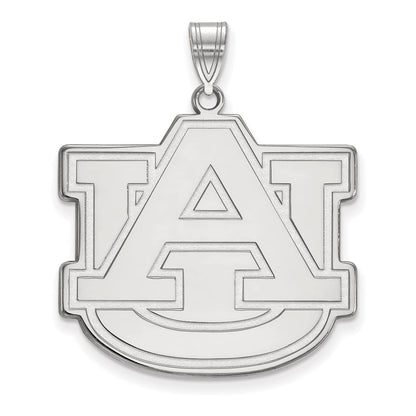 14K White Gold Logoart Auburn University A U Extra Large Pendant