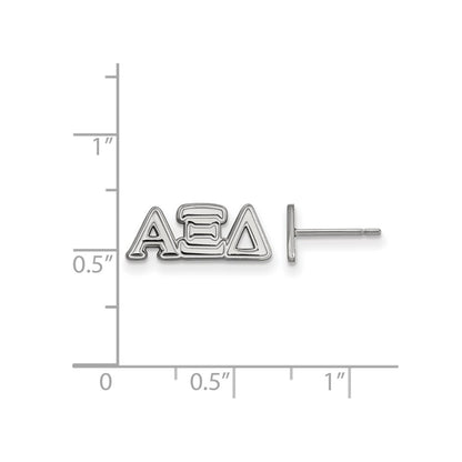 Sterling Silver Rhodium Plated Logoart Alpha Xi Delta Sorority Greek Letters Extra Small Post Earrings
