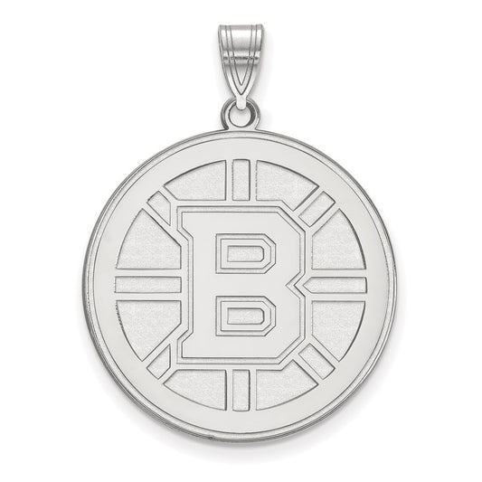 14K White Gold Nhl Logoart Boston Bruins Extra Large Pendant