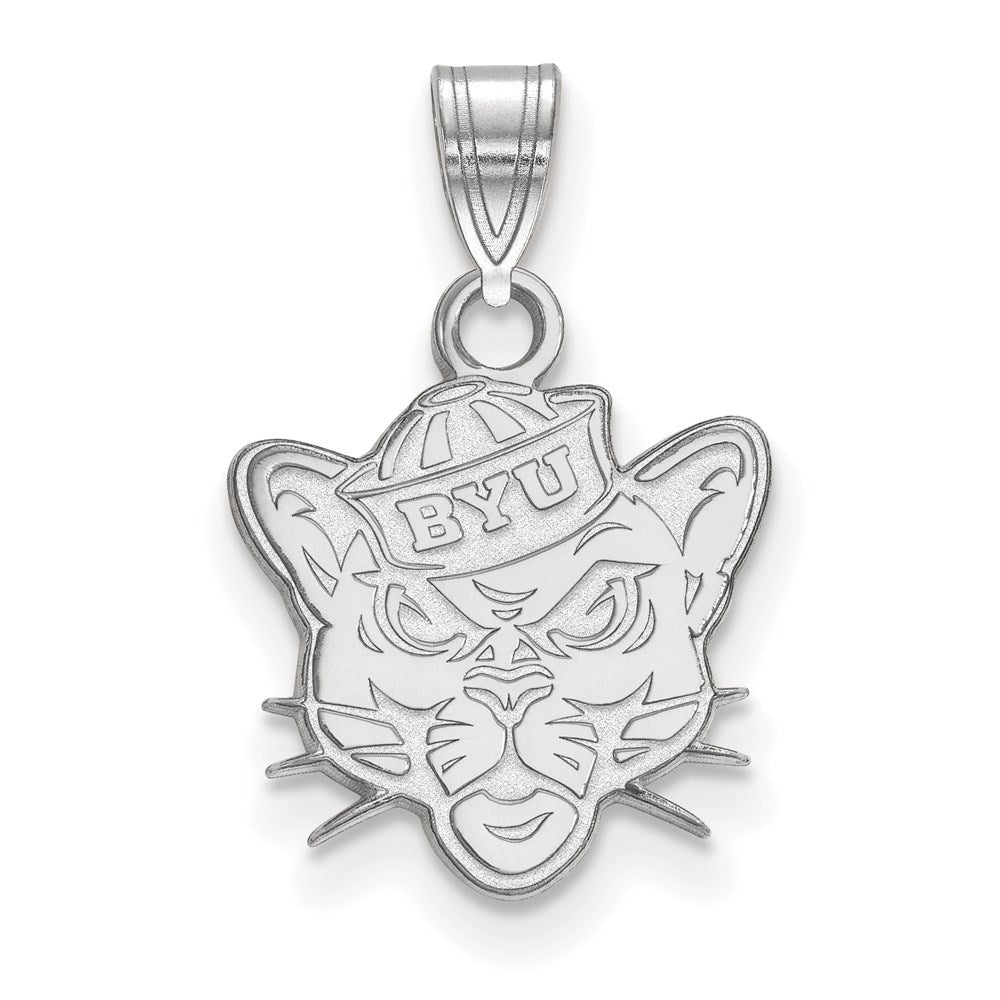 10K White Gold Logoart Brigham Young University Cougar Small Pendant