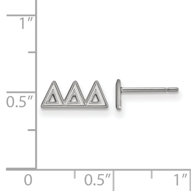 Sterling Silver Rhodium Plated Logoart Delta Sorority Greek Letters Extra Small Post Earrings