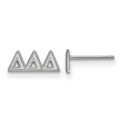 Sterling Silver Rhodium Plated Logoart Delta Sorority Greek Letters Extra Small Post Earrings