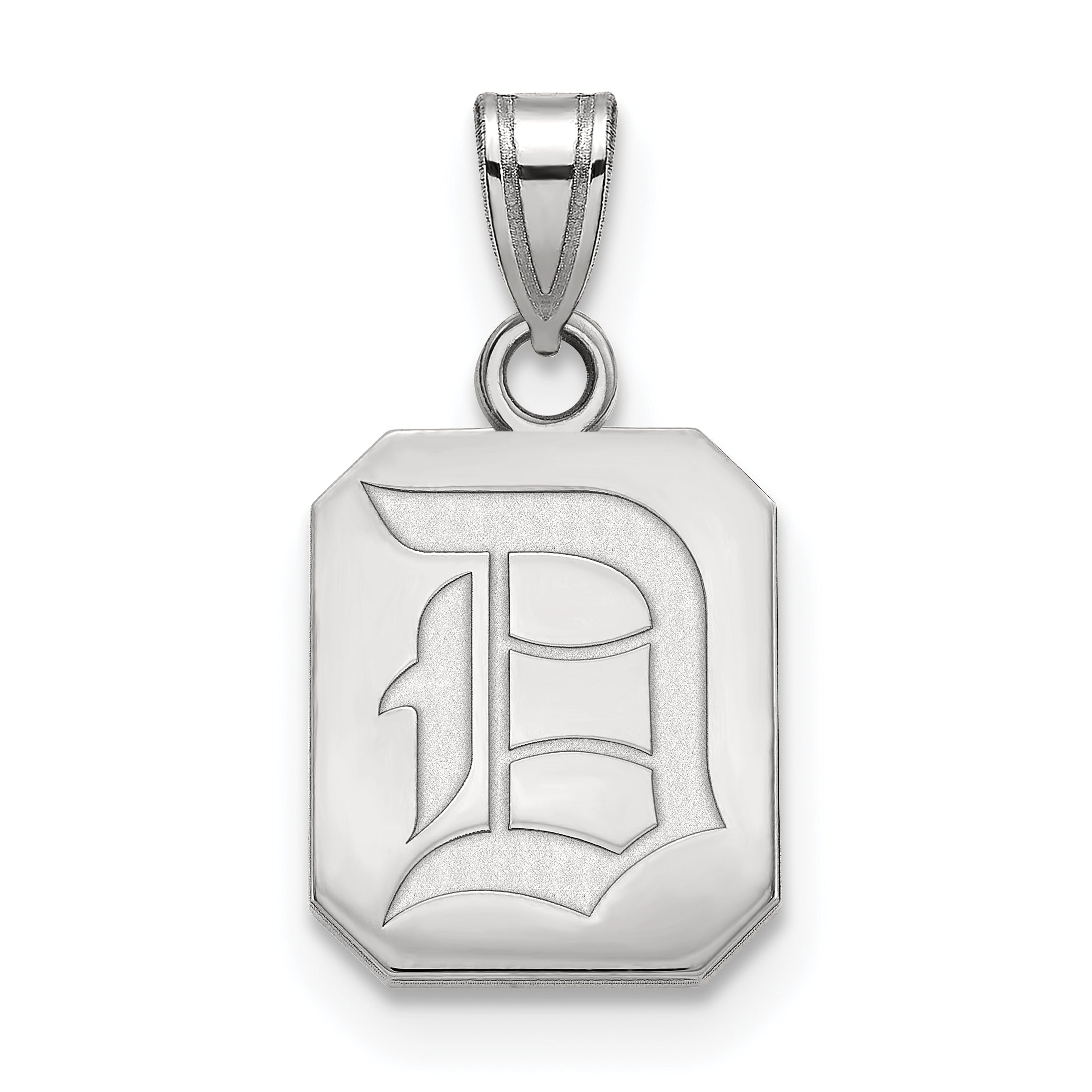 Sterling Silver Rhodium Plated Logoart Duquesne University Letter D Small Pendant