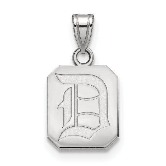 Sterling Silver Rhodium Plated Logoart Duquesne University Letter D Small Pendant