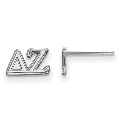 Sterling Silver Rhodium Plated Logoart Delta Zeta Sorority Greek Letters Extra Small Post Earrings