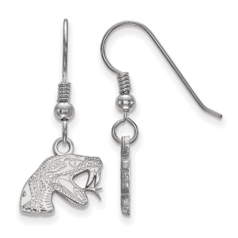 Sterling Silver Rhodium Plated Logoart Florida A And M University Rattler Extra Small Dangle Wire Earrings