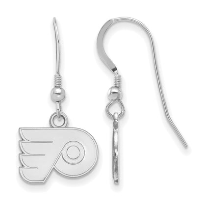 Sterling Silver Rhodium Plated Nhl Logoart Philadelphia Flyers Extra Small Dangle Earrings