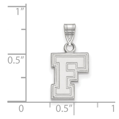 10K White Gold Logoart Fordham University Letter F Small Pendant