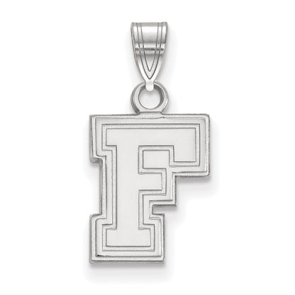 10K White Gold Logoart Fordham University Letter F Small Pendant