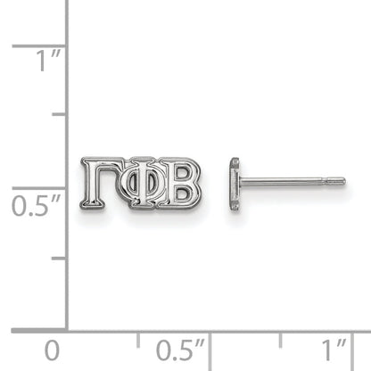 Sterling Silver Rhodium Plated Logoart Gamma Phi Beta Sorority Greek Letters Extra Small Post Earrings