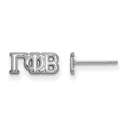 Sterling Silver Rhodium Plated Logoart Gamma Phi Beta Sorority Greek Letters Extra Small Post Earrings