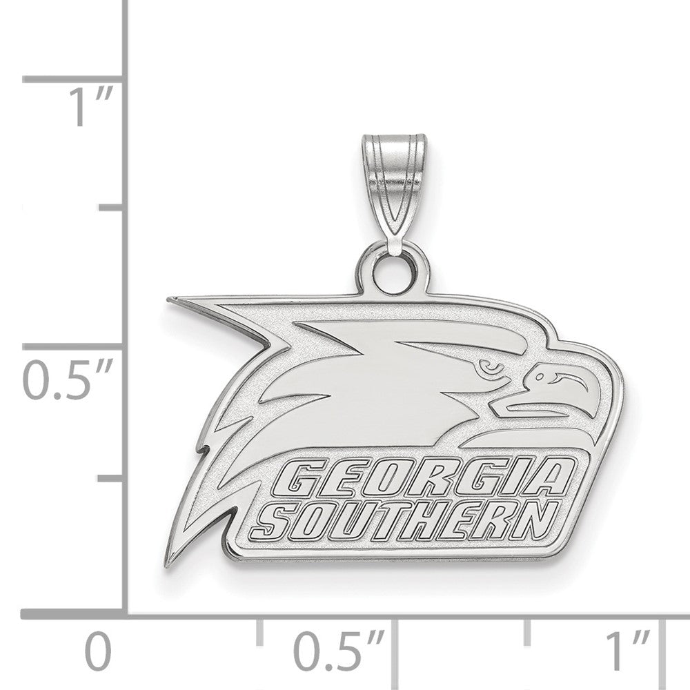 Sterling Silver Rhodium Plated Logoart Georgia Southern University Eagle Small Pendant