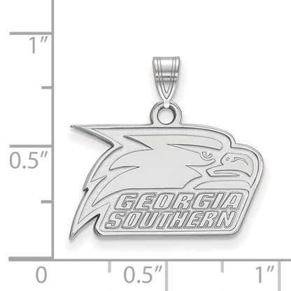 Sterling Silver Rhodium Plated Logoart Georgia Southern University Eagle Small Pendant