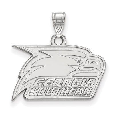 Sterling Silver Rhodium Plated Logoart Georgia Southern University Eagle Small Pendant