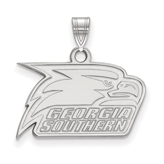 10K White Gold Logoart Georgia Southern University Eagle Small Pendant