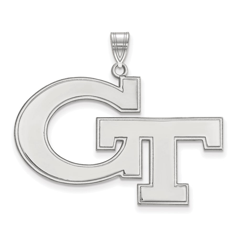 Sterling Silver Rhodium Plated Logoart Georgia Institute Of Technology G T Extra Large Pendant