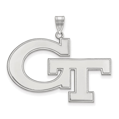 14K White Gold Logoart Georgia Institute Of Technology G T Extra Large Pendant