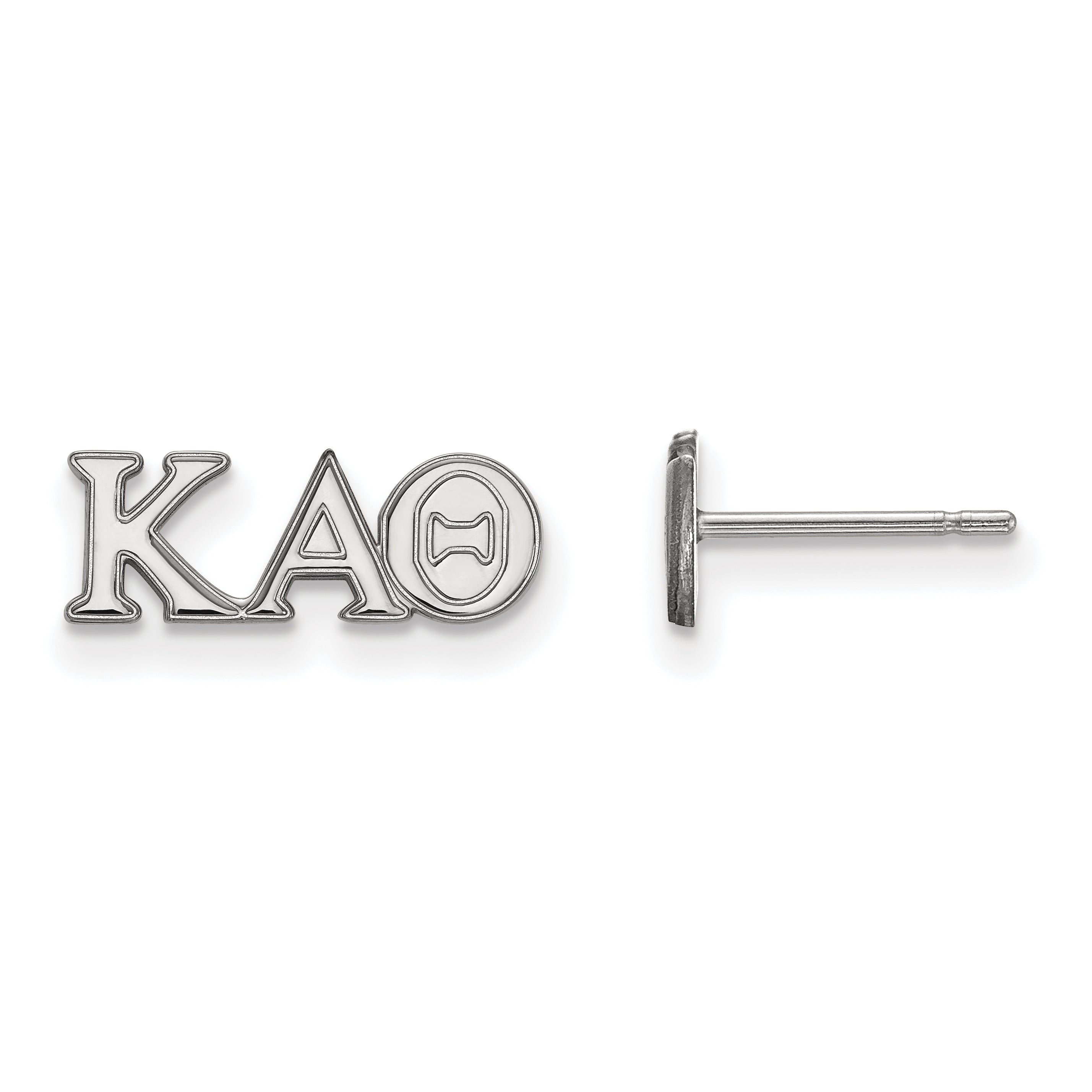 Sterling Silver Rhodium Plated Logoart Kappa Alpha Theta Sorority Greek Letters Extra Small Post Earrings
