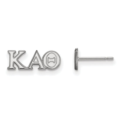 Sterling Silver Rhodium Plated Logoart Kappa Alpha Theta Sorority Greek Letters Extra Small Post Earrings
