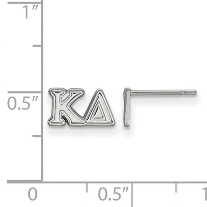 Sterling Silver Rhodium Plated Logoart Kappa Delta Sorority Greek Letters Extra Small Post Earrings