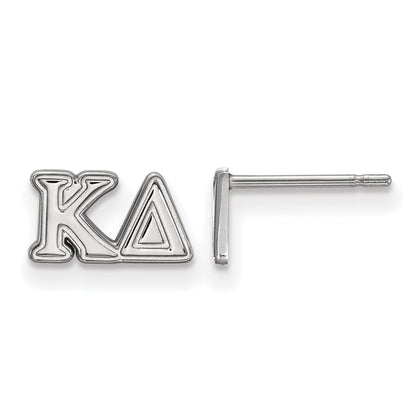 Sterling Silver Rhodium Plated Logoart Kappa Delta Sorority Greek Letters Extra Small Post Earrings