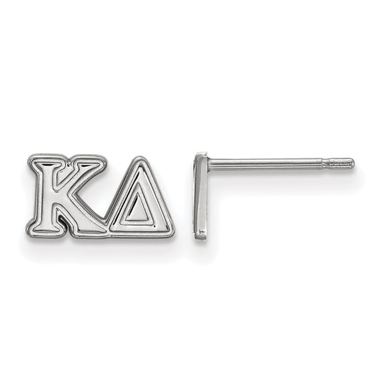 Sterling Silver Rhodium Plated Logoart Kappa Delta Sorority Greek Letters Extra Small Post Earrings