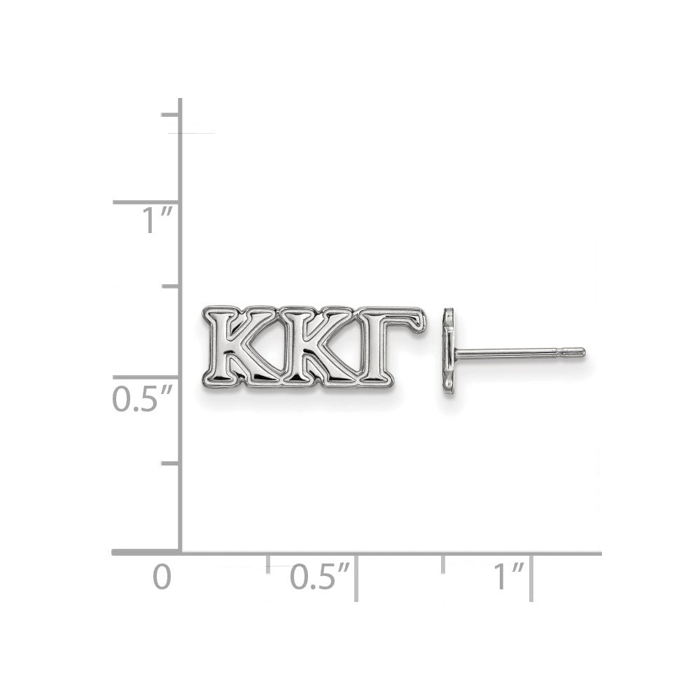 Sterling Silver Rhodium Plated Logoart Kappa Gamma Sorority Greek Letters Extra Small Post Earrings