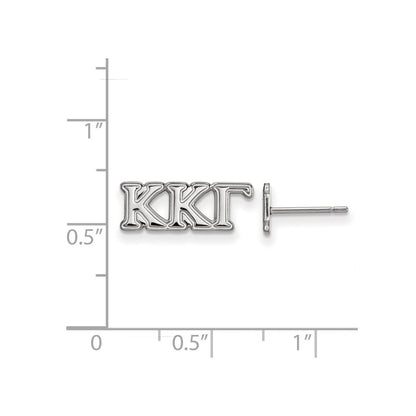 Sterling Silver Rhodium Plated Logoart Kappa Gamma Sorority Greek Letters Extra Small Post Earrings