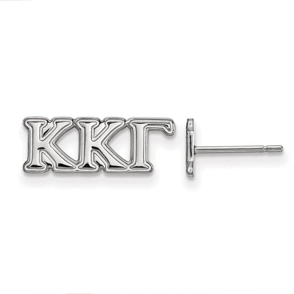 Sterling Silver Rhodium Plated Logoart Kappa Gamma Sorority Greek Letters Extra Small Post Earrings