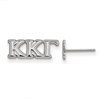 Sterling Silver Rhodium Plated Logoart Kappa Gamma Sorority Greek Letters Extra Small Post Earrings