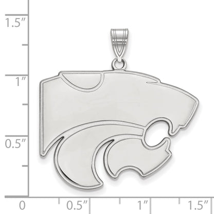 10K White Gold Logoart Kansas State University Wildcat Extra Large Pendant