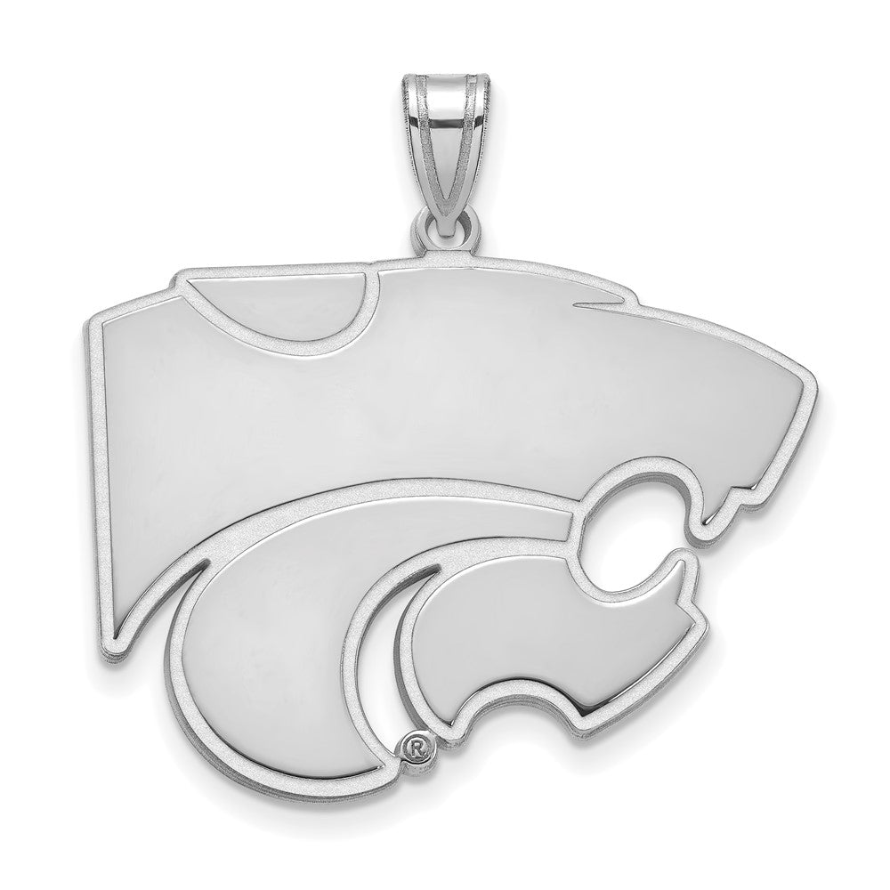 14K White Gold Logoart Kansas State University Wildcat Extra Large Pendant