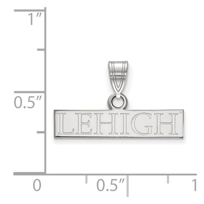 Sterling Silver Rhodium Plated Logoart Lehigh University Small Bar Pendant