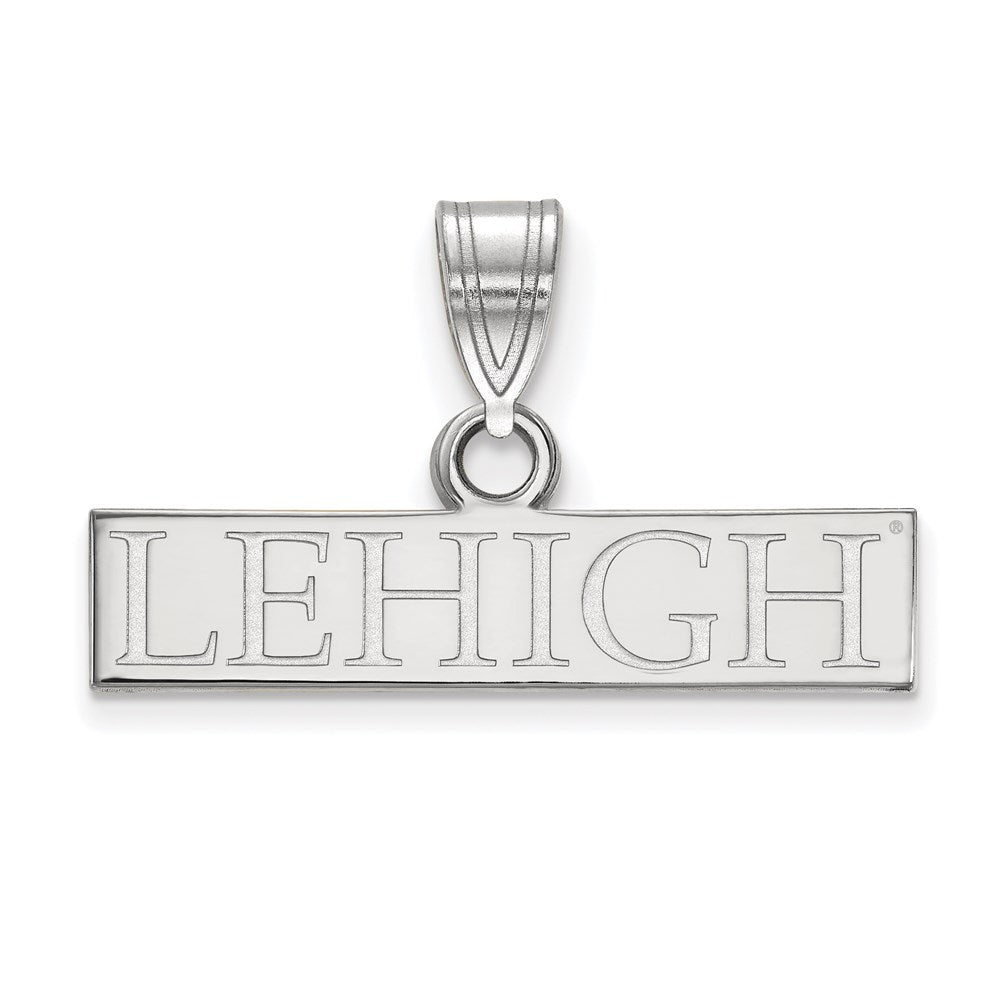 10K White Gold Logoart Lehigh University Small Bar Pendant